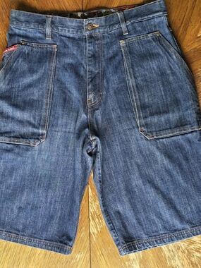 Vintage Platinum Fubu Fat Albert Baggy Denim Shorts - Men's Size 36